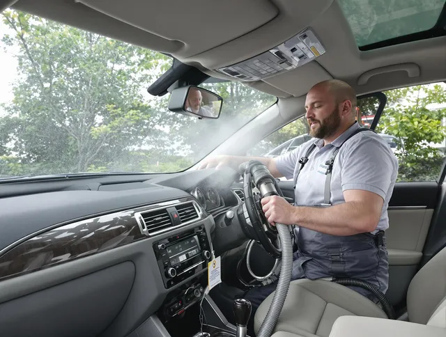 Fairhaven Air Duct Cleaning specialist performing professional car duct cleaning in Fairhaven