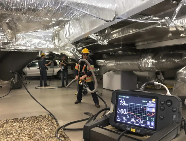 Professional negative pressure duct cleaning by Fairhaven Air Duct Cleaning in Fairhaven